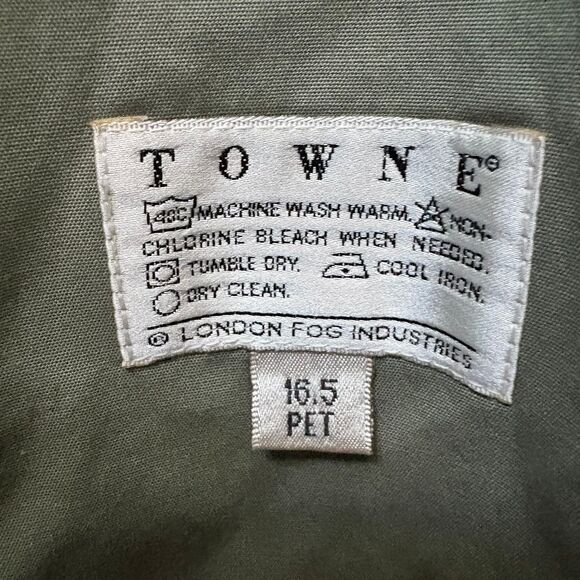 London Fog Towne Trench Coat in Khaki Green w/Sustainable Sashiko Mend 1X - Picture 8 of 12